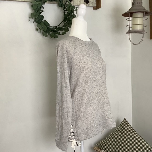 A.B.S. Pullover Crew Neck Sweater Side Lace Ties - Picture 3 of 7